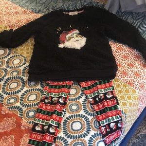Merry Christmas POOF New York Fuzzy Sweater and Leggings